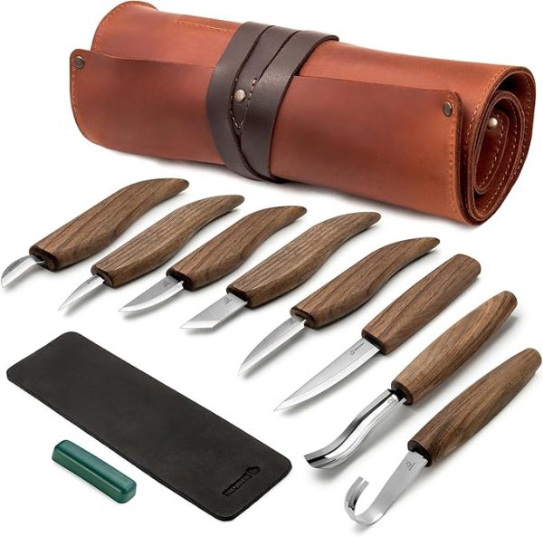 BeaverCraft Deluxe Wood Carving Kit S18X - Wood Carving Knife Set - Spoon Carving Tools Set - Whittling Knives Kit - Woodworking Kit Wood Carving Tools Kit Large Whittling Kit S18X - Image 6