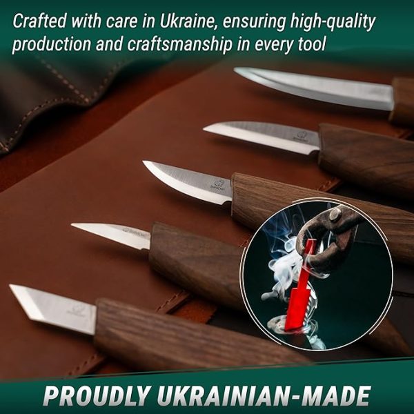 BeaverCraft Deluxe Wood Carving Kit S18X - Wood Carving Knife Set - Spoon Carving Tools Set - Whittling Knives Kit - Woodworking Kit Wood Carving Tools Kit Large Whittling Kit S18X - Image 2